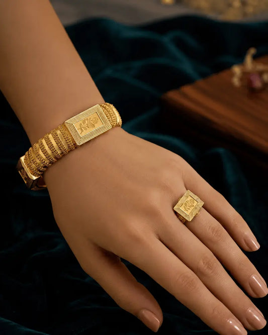 Empress Rose Gold Bangle & Ring Set | UAE | LuxeOasis 0ydufd-ig.myshopify.com