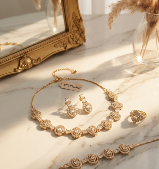 Elegant 4-Piece Gold-Toned Jewelry Set | LuxeOasis UAE