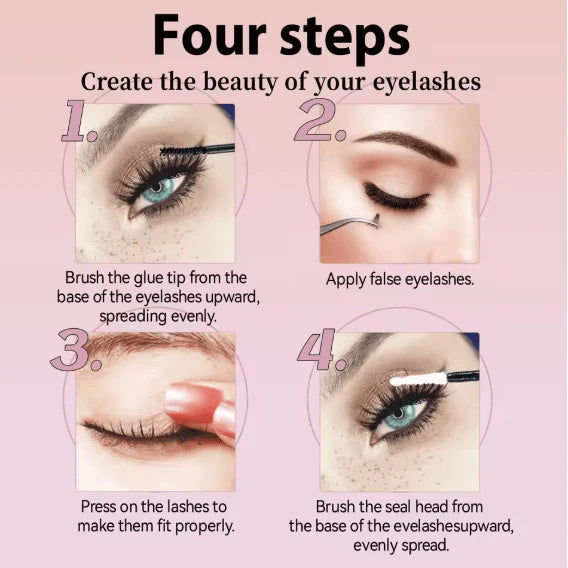 DIY eyelash cluster extension kit including individual lash trays of mixed lengths, professional lash bond, sealer, and applicator tweezers for at-home use UAE