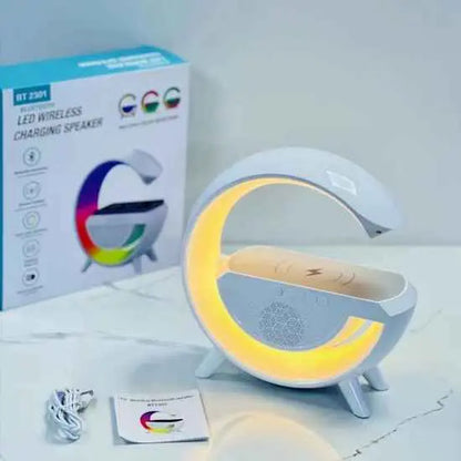 GPED Digital Alarm Clock with Wireless Charging & LED Table Lamp | ساعة منبه رقمية مع شحن لاسلكي ومصباح طاولة LED