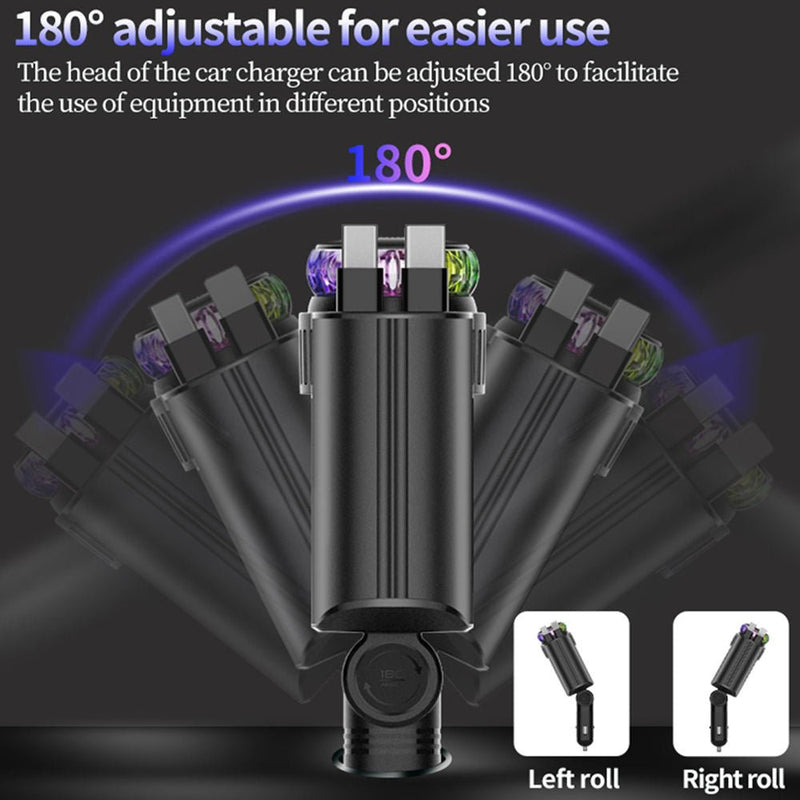 best 5 in 1 type c fast car charger with ambient interior lighting UAE