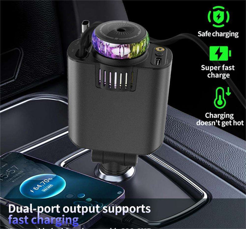 best 5 in 1 type c fast car charger with ambient interior lighting UAE
