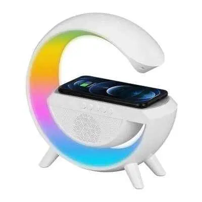 GPED Digital Alarm Clock with Wireless Charging & LED Table Lamp | ساعة منبه رقمية مع شحن لاسلكي ومصباح طاولة LED