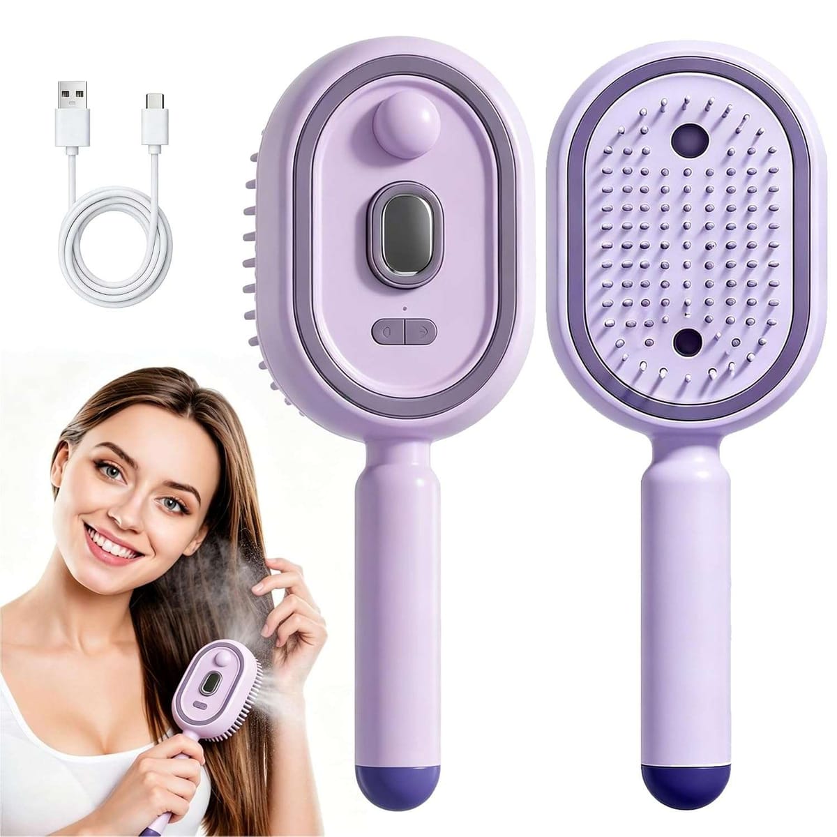 Premium Electric Spray Retractable Air Cushion Comb | Buy Online UAE | فرشاة هوائية قابلة للسحب بخاصية الرش الكهربائي | تسوق عبر الإنترنت في الإمارات