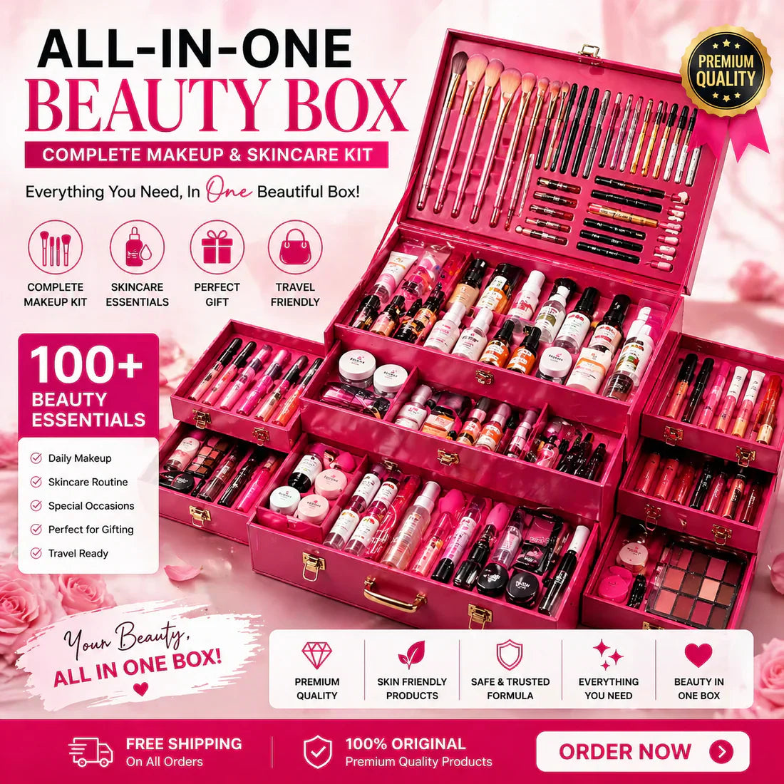 Professional Makeup Kit Vanity | مجموعة مكياج كبيرة مع منضدة التجميل