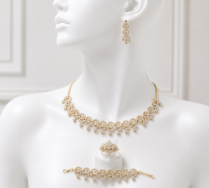 Elegant Gold Bridal Jewelry Set Complete 5-Piece Ensemble