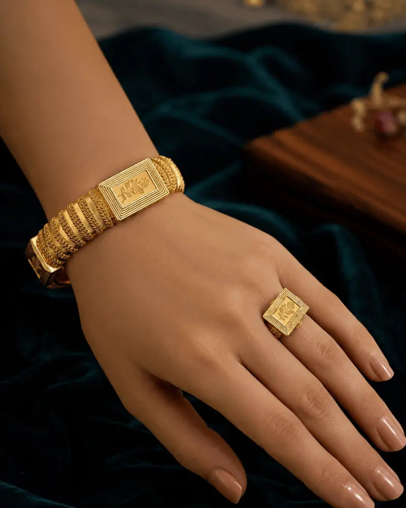 Empress Rose Gold Bangle & Ring Set | UAE | LuxeOasis 0ydufd-ig.myshopify.com