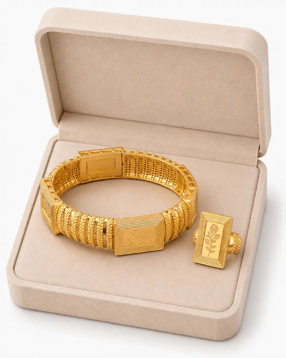 Empress Rose Gold Bangle & Ring Set | UAE | LuxeOasis 0ydufd-ig.myshopify.com