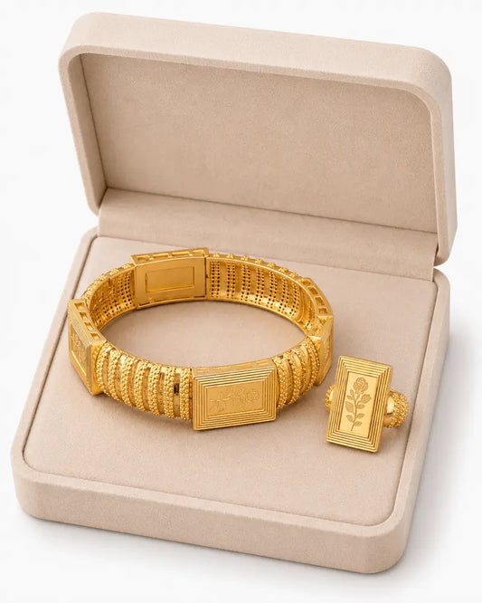 Empress Rose Gold Bangle & Ring Set | UAE | LuxeOasis 0ydufd-ig.myshopify.com