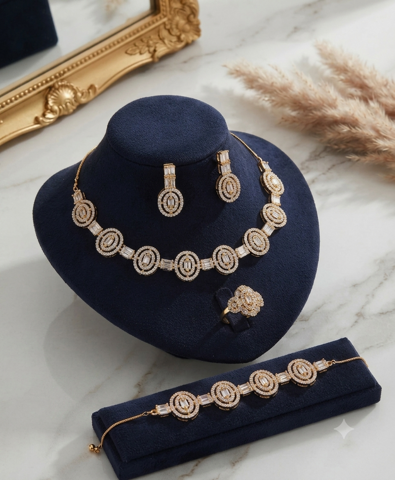 Elegant 4-Piece Gold-Toned Jewelry Set | LuxeOasis UAE