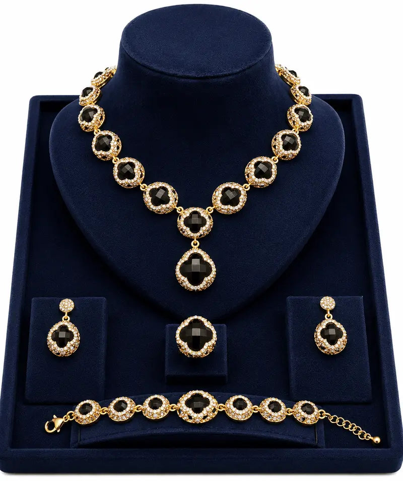 Luxury Midnight Quatrefoil Vintage Jewelry Set | UAE | LuxeOasis 0ydufd-ig.myshopify.com