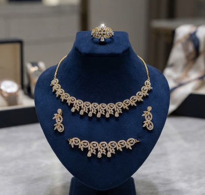 Elegant Gold Bridal Jewelry Set Complete 5-Piece Ensemble