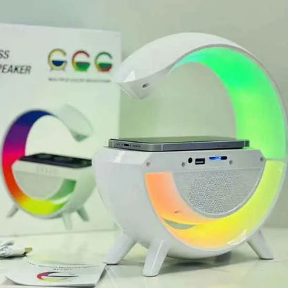 GPED Digital Alarm Clock with Wireless Charging & LED Table Lamp | ساعة منبه رقمية مع شحن لاسلكي ومصباح طاولة LED