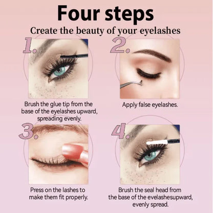 DIY eyelash cluster extension kit including individual lash trays of mixed lengths, professional lash bond, sealer, and applicator tweezers for at-home use UAE
