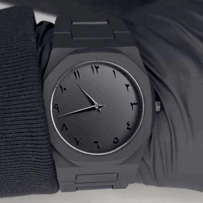 Arabic Aura Watch for Him Her | ساعة سوداء أنيقة للرجال والنساء