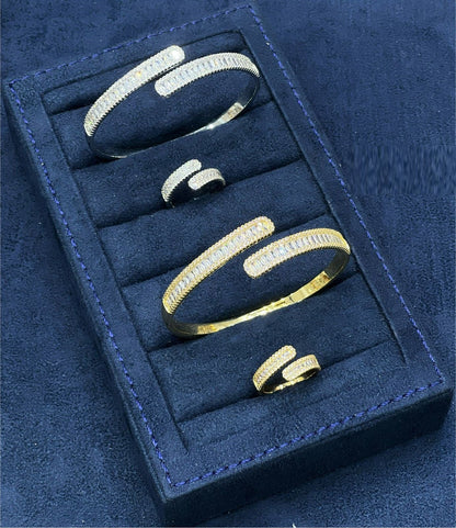 Infinity Oval Luxe Kada Set Dubai | Baguette Crystal Bangle & Ring UAE