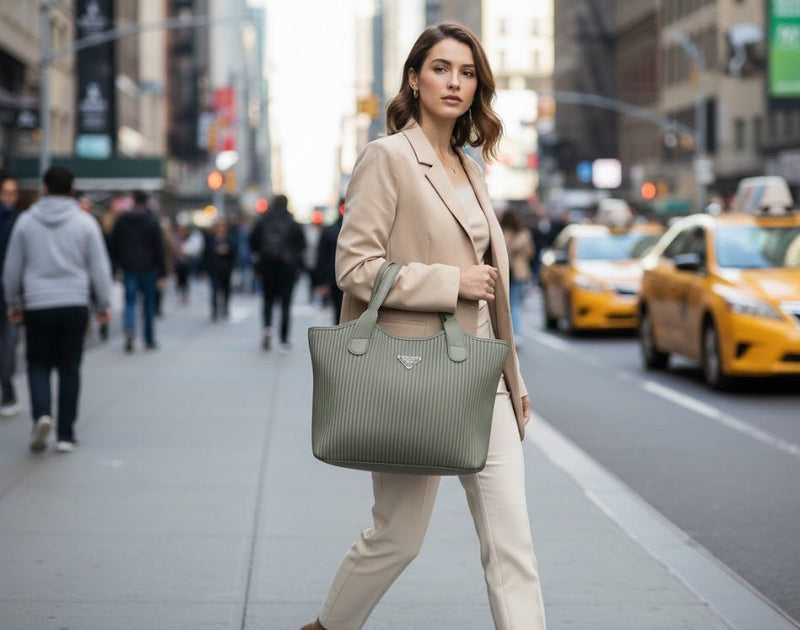 buy ribbed texture tote bag online Dubai