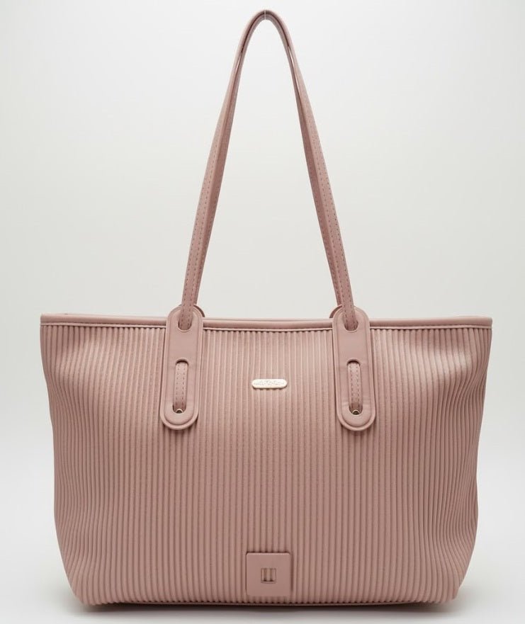 buy blush pink ribbed tote bag online Dubai